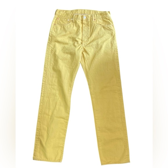Levi's 501 Yellow Original Fit Buttonfly Men Jeans Size 36x36 - Picture 1 of 9